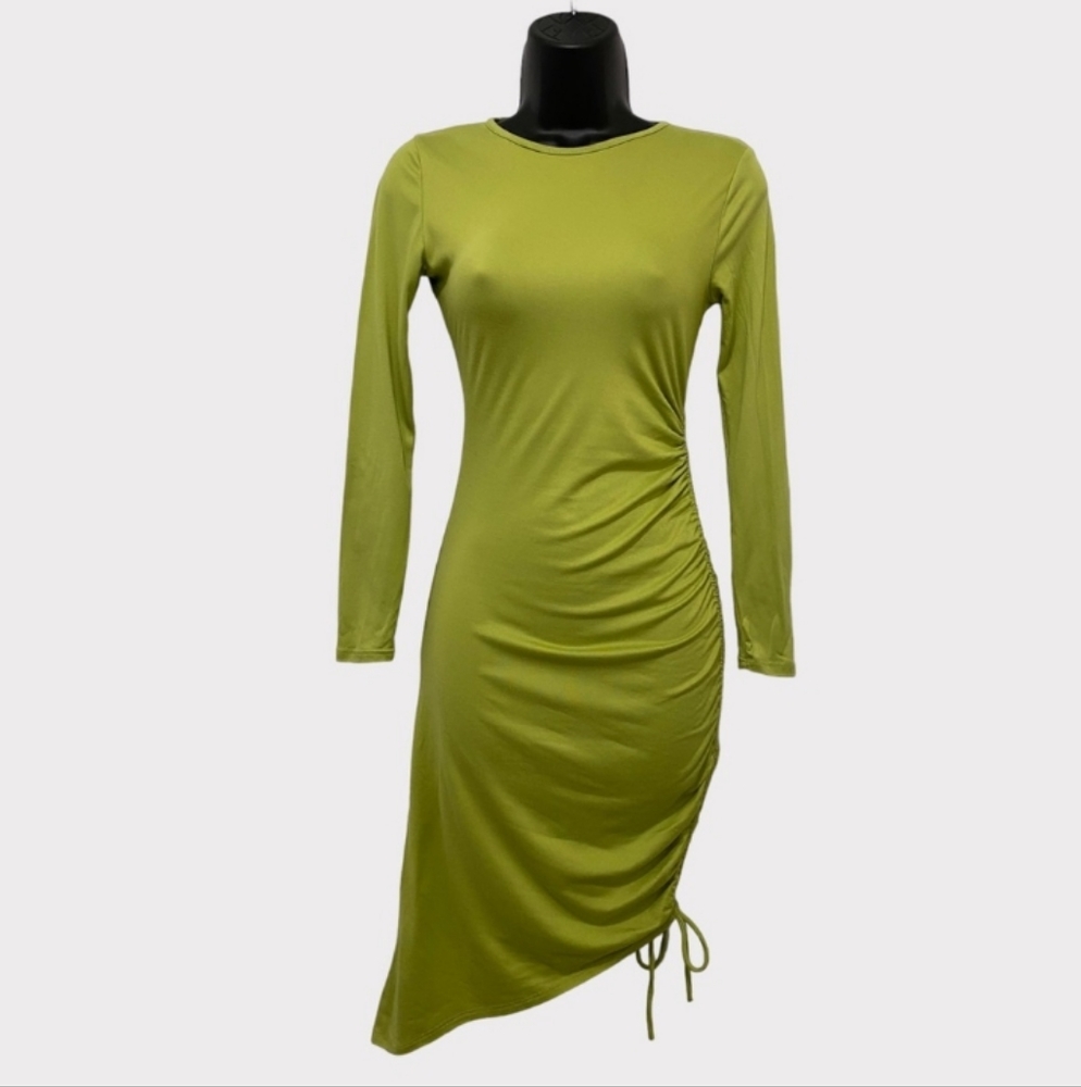 Final $8 Forever 21 "Ruched & Tied Hemline Dress" Sz. S Green.